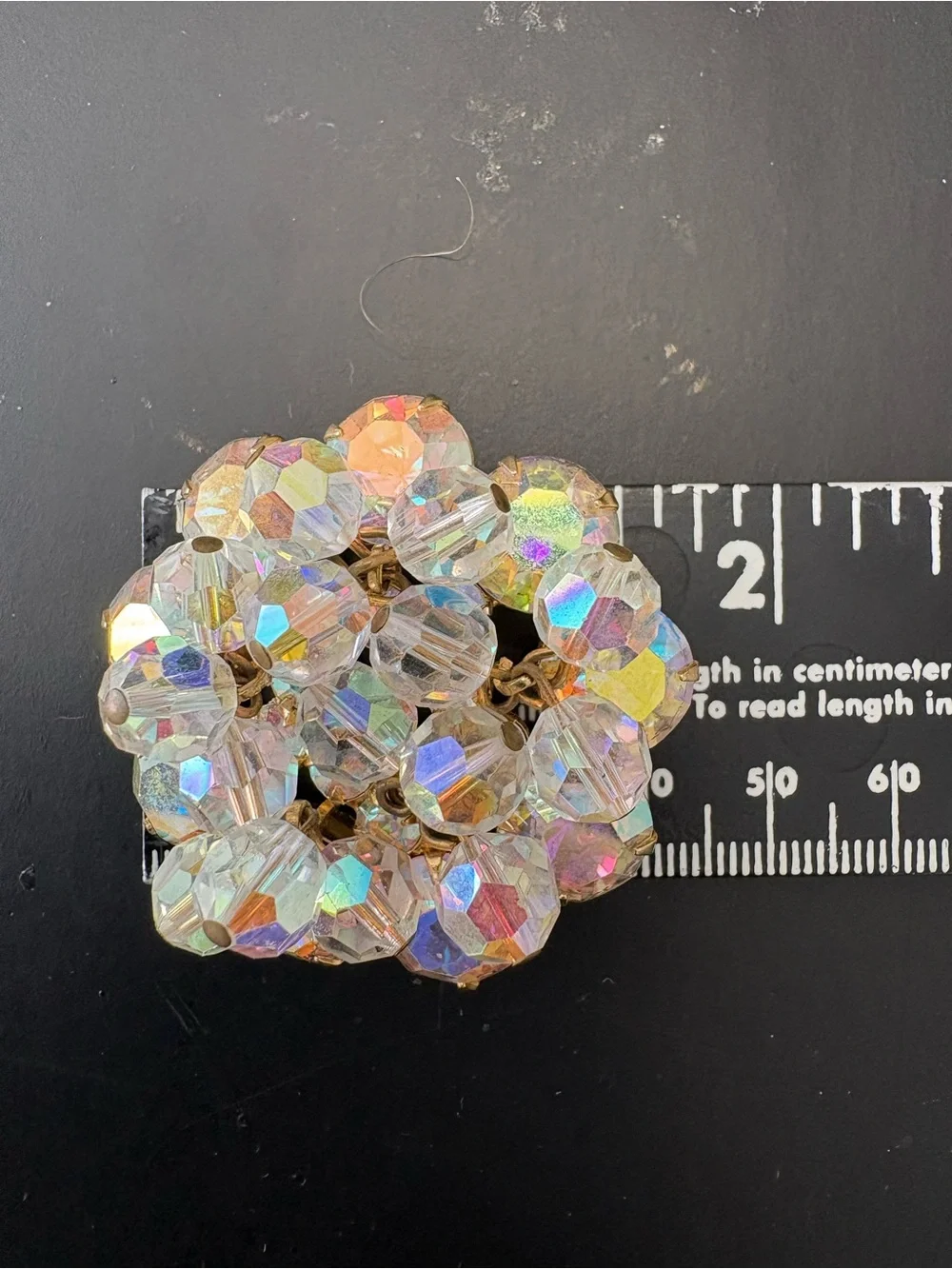 Vintage AB Crystal Brooch and Earrings Juliana D & E